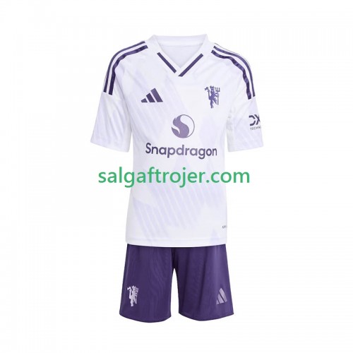 Manchester United Fodboldtrøjer Børn Udebanesæt 2025/26 Kort ærmer Manchester United Fodboldtrøjer Børn Udebanesæt 2025/26 Kort ærmer